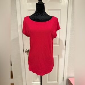 Premise Bright Red Short-Sleeve Scoop Neck Top Size XL